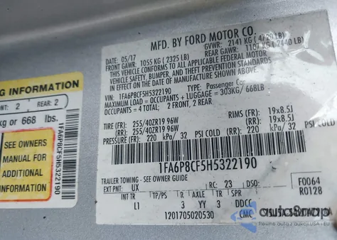 2017 Ford Mustang Gt Premium from USA, damaged, VIN 1FA6P8CF5H5322190